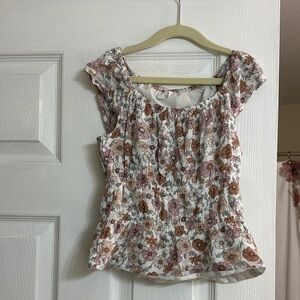 Abercrombie Kids Floral Blouse in Pink and Brown
